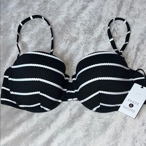 Shade & Shore Black and White Underwire Swim Top